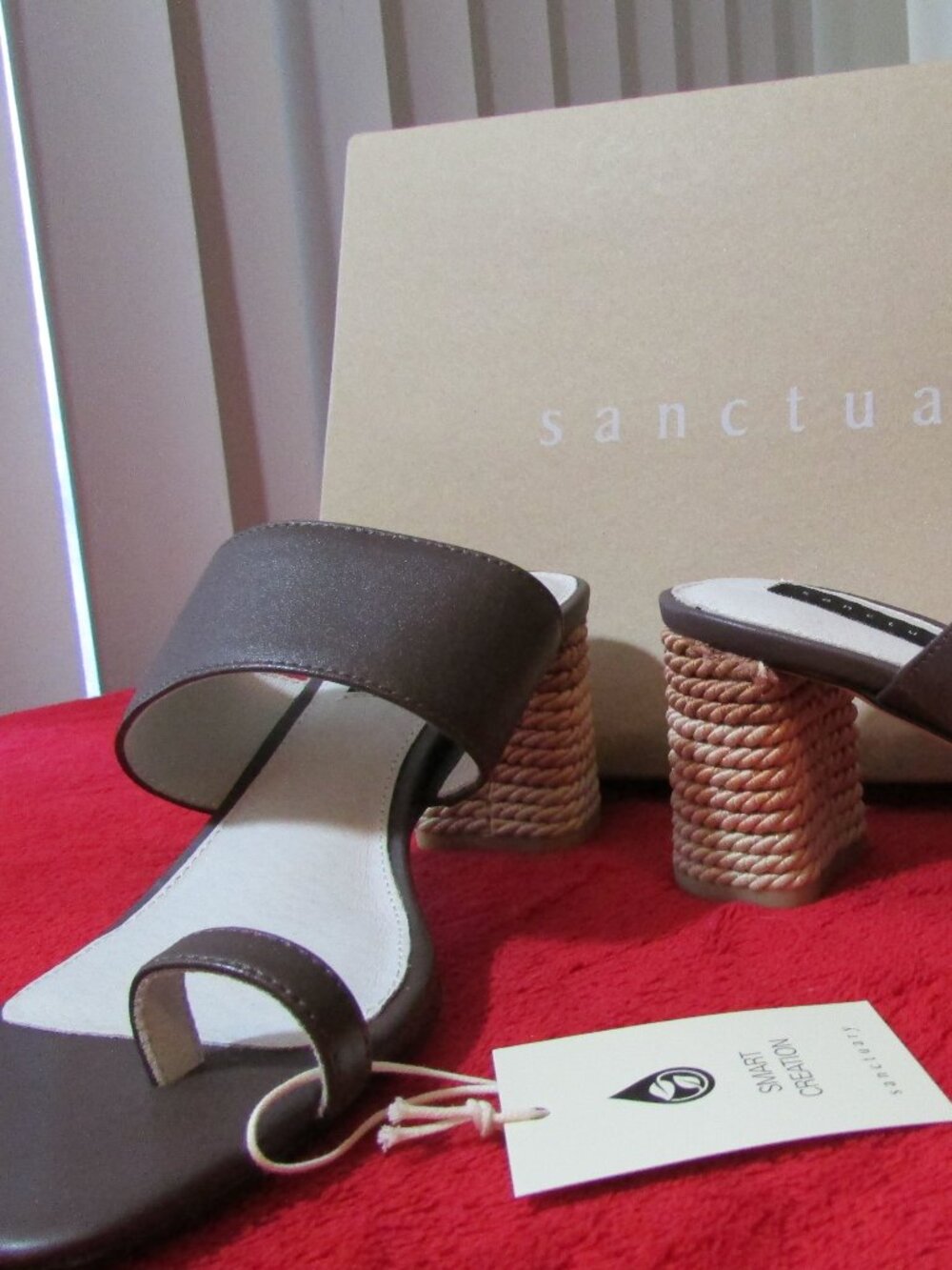 Sanctuary Bold Toe Strap Rope Heel Sandal - Mocha